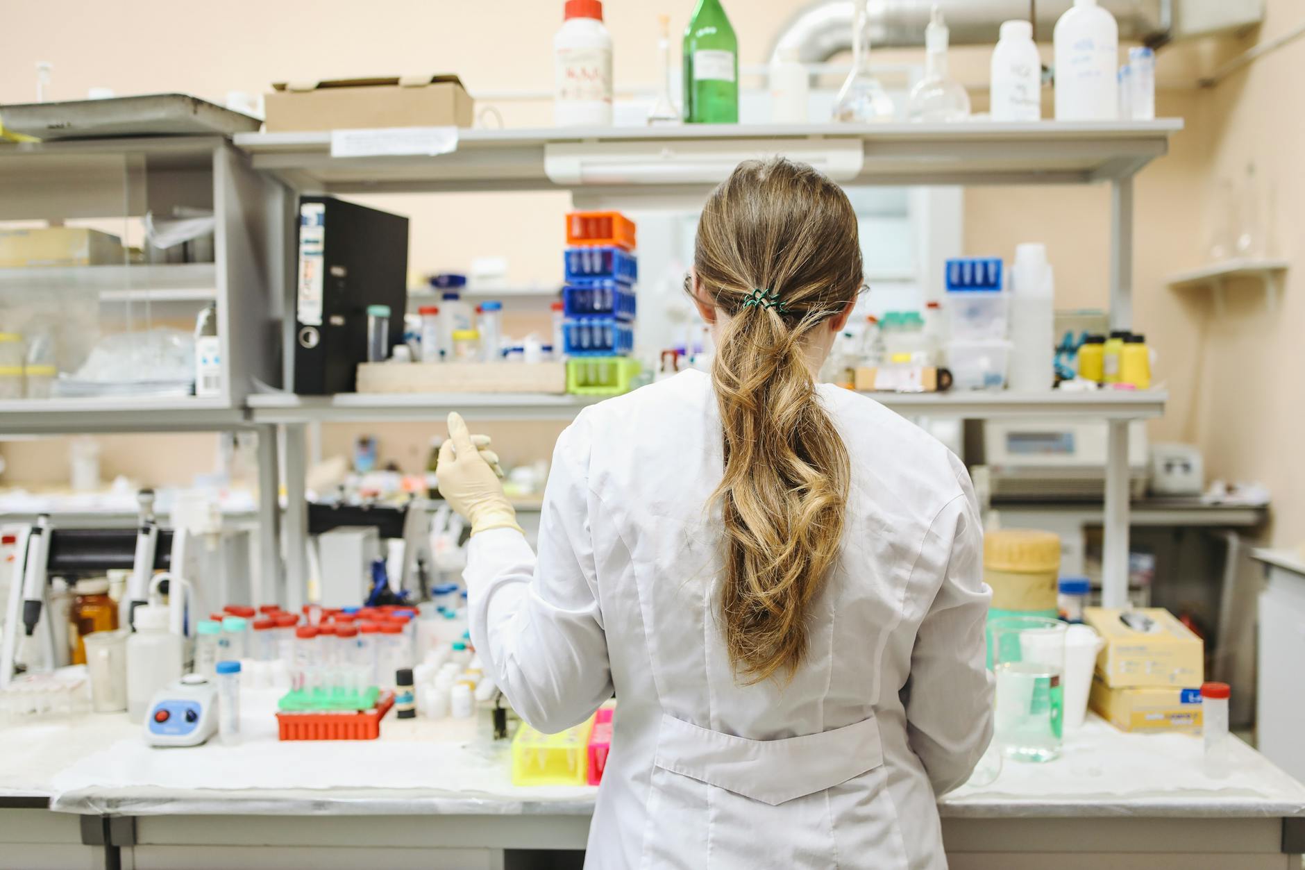 Laboratory researcher conducting analysis